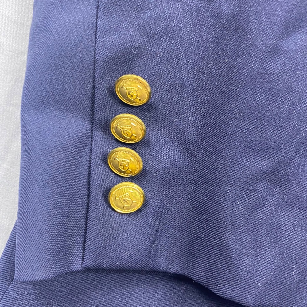 Lauren Ralph Lauren Mens 44L Navy Blue 100% Wool Blazer Gold Crown Buttons 44 L - Picture 4 of 15